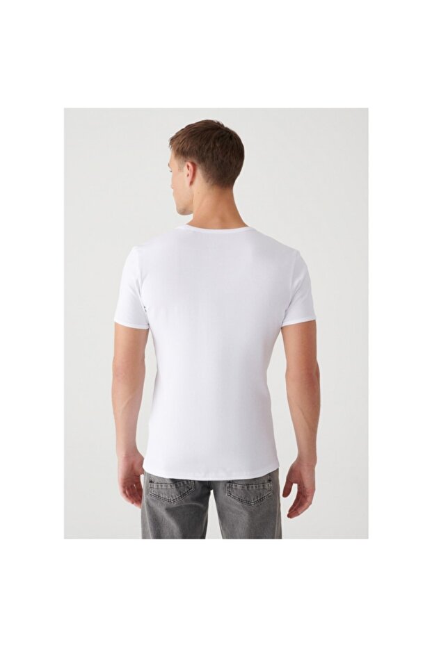 Erkek Beyaz Basic Tişört 063747-620 - 4