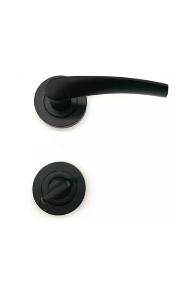 Brawo Rosette Matte Black (BATHROOM-WC) مقبض باب مجموعة واحدة