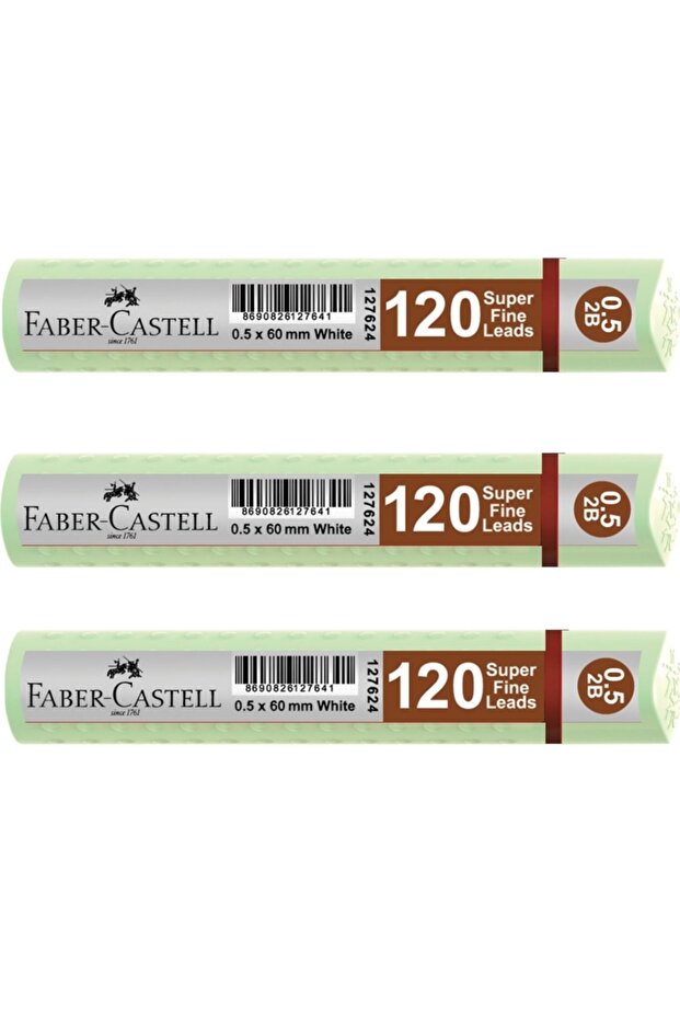 Faber Grıp Min 0.5 2b 60mm, 120pcs Pastel Green 3 Pieces