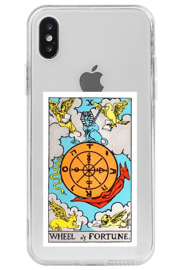 iPhone XS Tarot Fate Patterned Transparent Silicone Phone Case