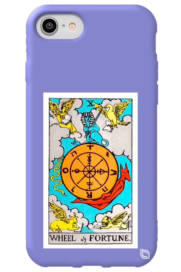 iPhone 8 Lilac Premium Velvet Inside Tarot Fate Patterned Silicone Phone Case