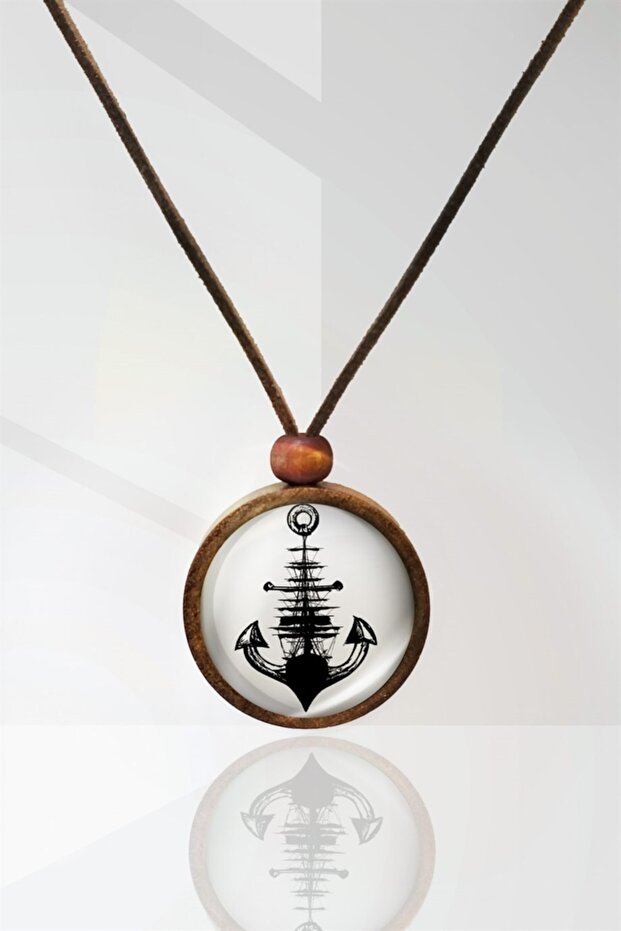 Sailor Anchor Wooden Pendant