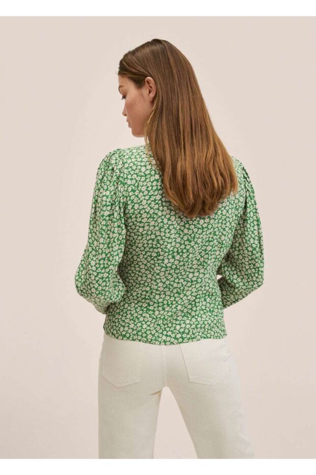 Düğmeli Anvelop Bluz - 4