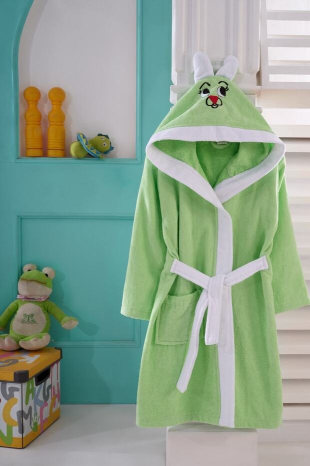 Textile Cotton Hooded Embroidered Children's Bathrobe Age 1-12