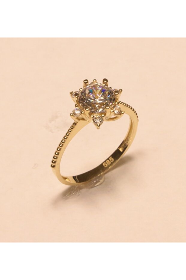 Altın Tek Taş Yüzük - 3