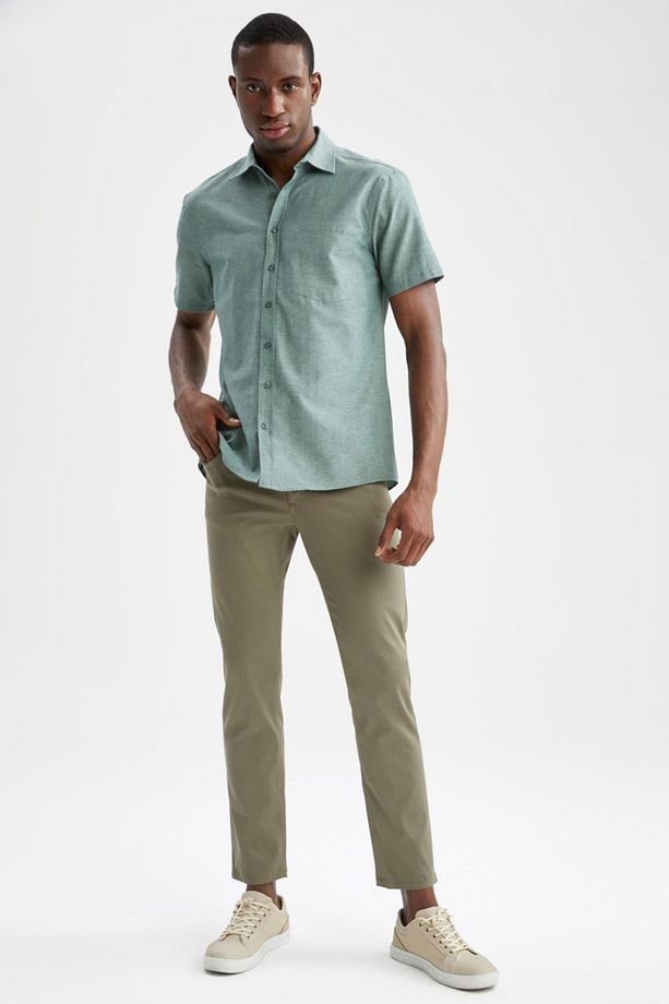 Regular Fit Polo Yaka Kısa Kollu Gömlek - 2