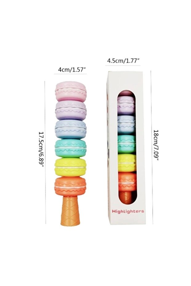 6'lı Makaron Fosforlu Işaretleme Kalemi-macaron Highlighter - 6