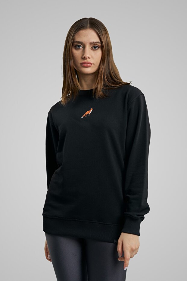 Mbey Minimal Embroidered Casual Cut Sweatshirt