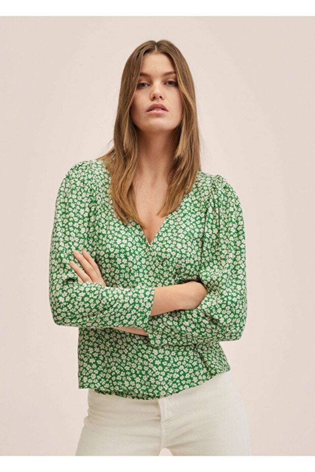 Düğmeli Anvelop Bluz - 1