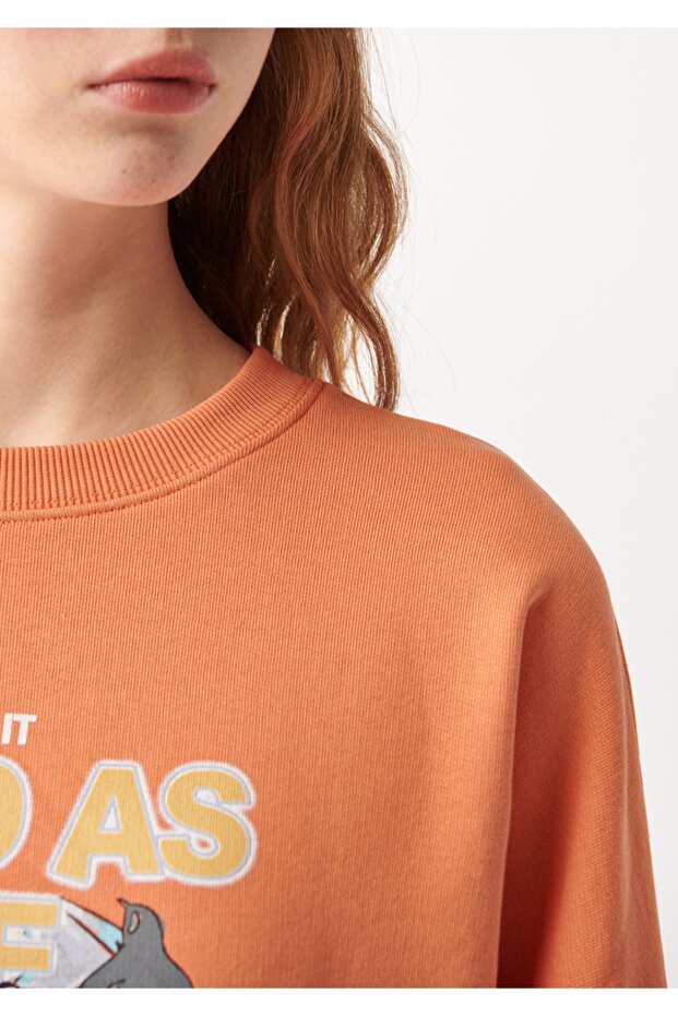 Cold As Ice Printed Orange Sweatshirt 1610124-71417 - 4