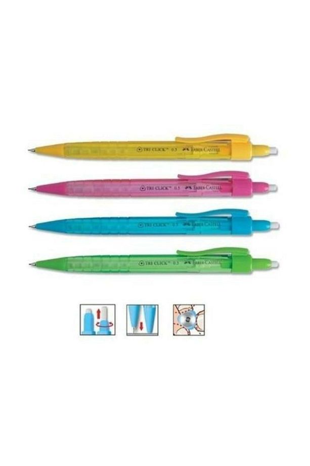 Faber-castell Versatil Kalem Tri Click 0.7 Mm Karışık Renk (10 Lu Paket) - 1
