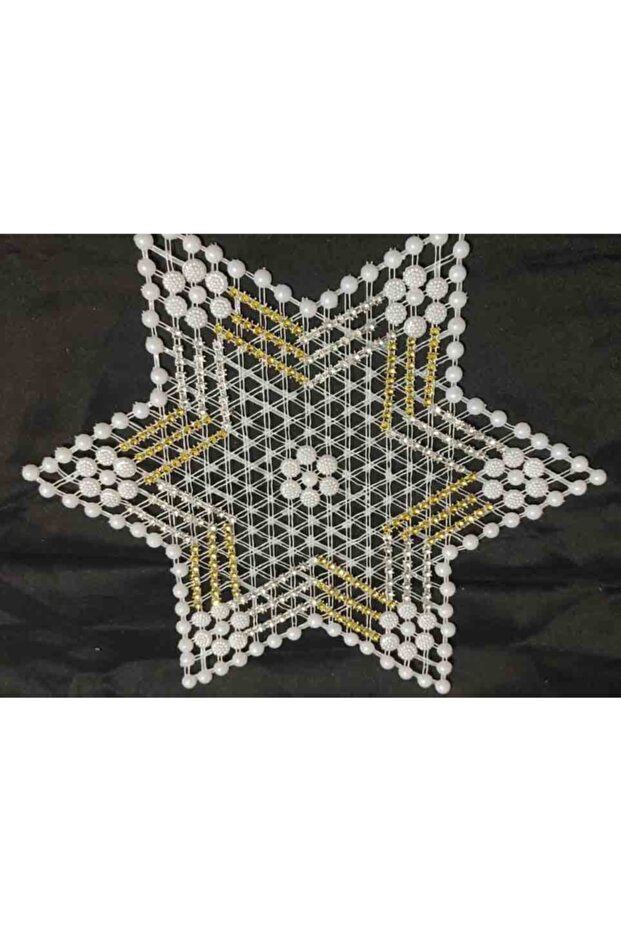 12 Pieces Beaded Pulley Star Napkin Lace - Tsrm7-12