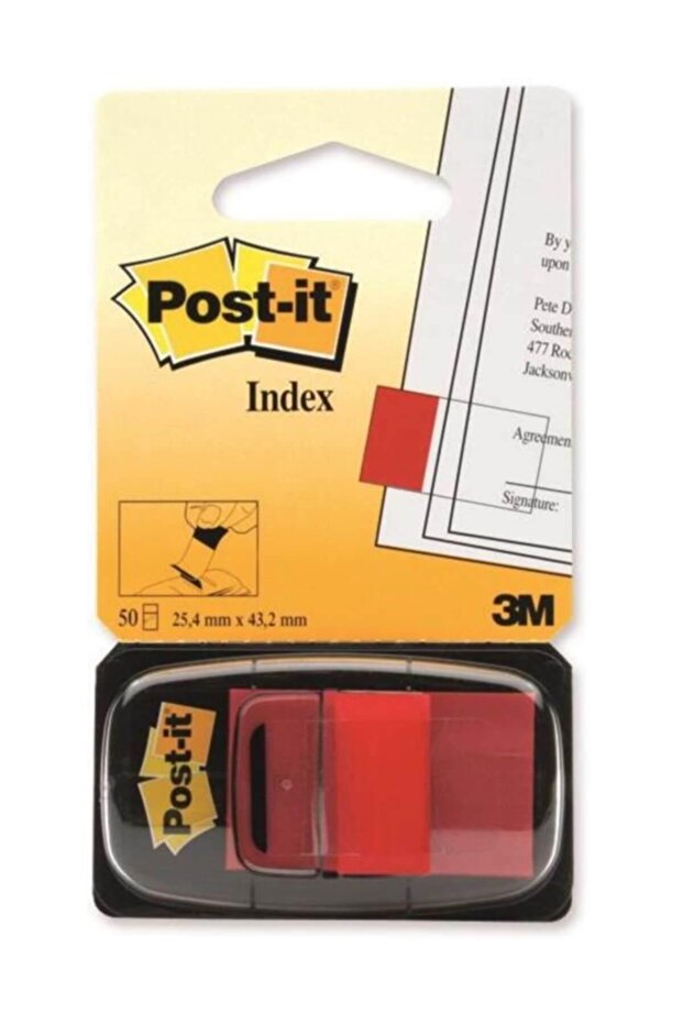 3m ® Index- Isaret Bandi, Kirmizi, 50 Yaprak - 1