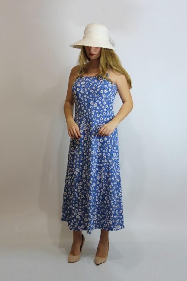 Mavi Bahar Elbise - 1