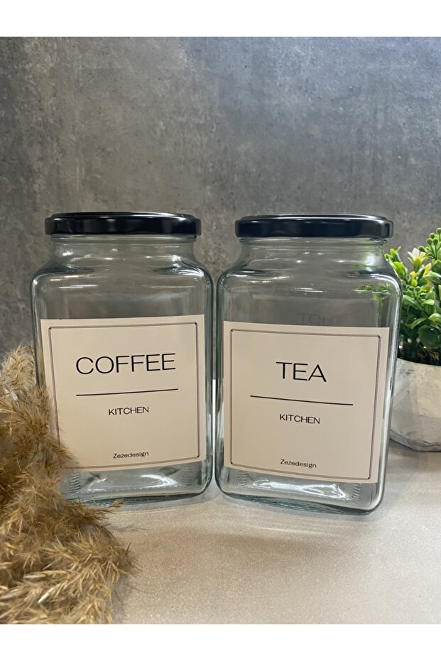 Coffee And Hot Chocolate Jar Glass Black Metal Lid 1000ml