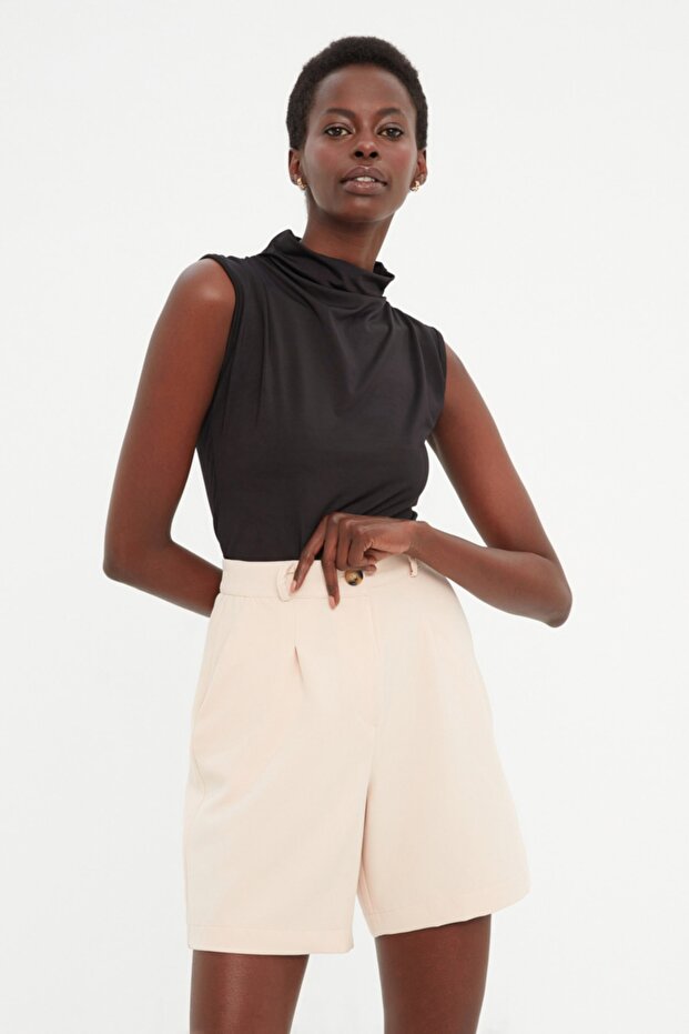 Tkane spodenki miejskie - kamienna kieszeń, TWOSS19WX0108 - 3