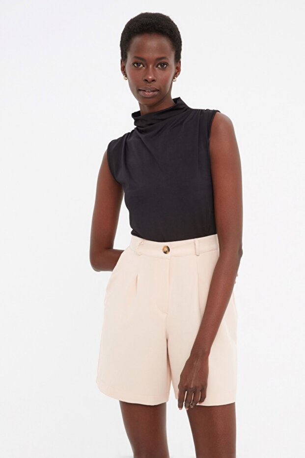 Tkane spodenki miejskie - kamienna kieszeń, TWOSS19WX0108 - 4