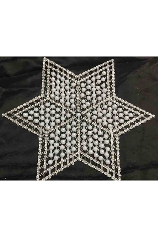 12 Pieces Pulley Work Beaded Star Napkin Lace Tsrm18-12