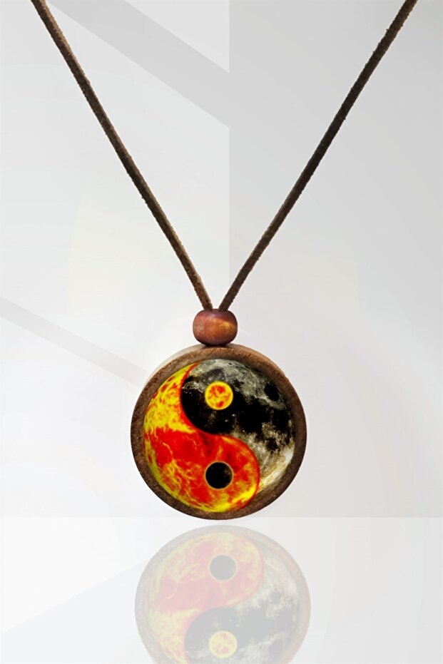 Yin Yang Wooden Pendant