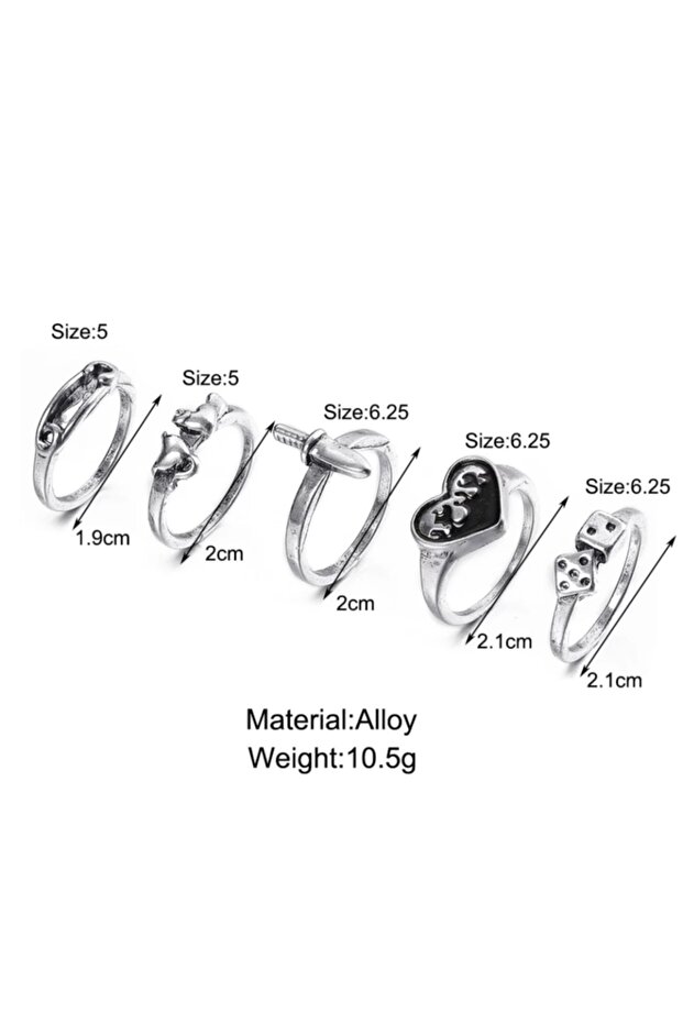 مجموعة خواتم بتصميم قلب السيف - 2