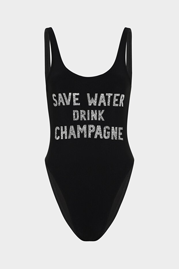 Save Water Drink Champagne Sloganlı Push Up Mayo - 1