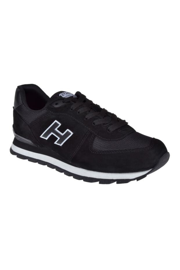 Genuine Leather Men's Sports Shoes-Sneakers Hj-19250-M Black