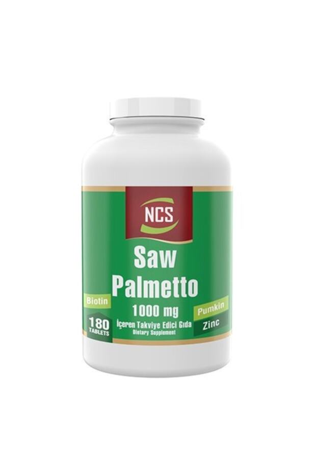 Saw Palmetto 1000 Mg Pumpkin Biotin Zinc Complex 180 Tablets