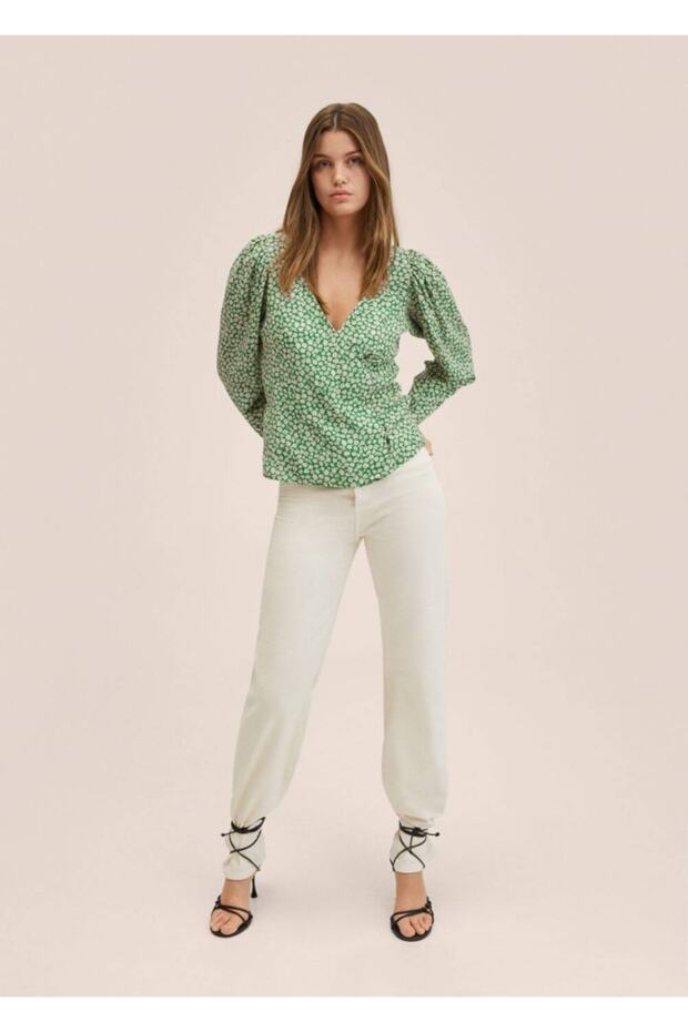 Düğmeli Anvelop Bluz - 2