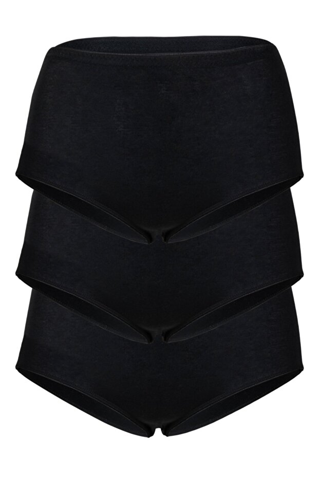 3-Piece Women's Black Modal Recovery Soft Breathable Batocom Panties