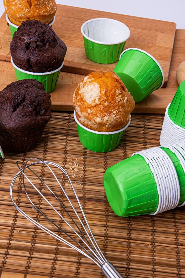 Green 50-Piece Cake Mold, 7x3.5 cm Cake Container, Muffin Mold, Cupcake Stand Capsule