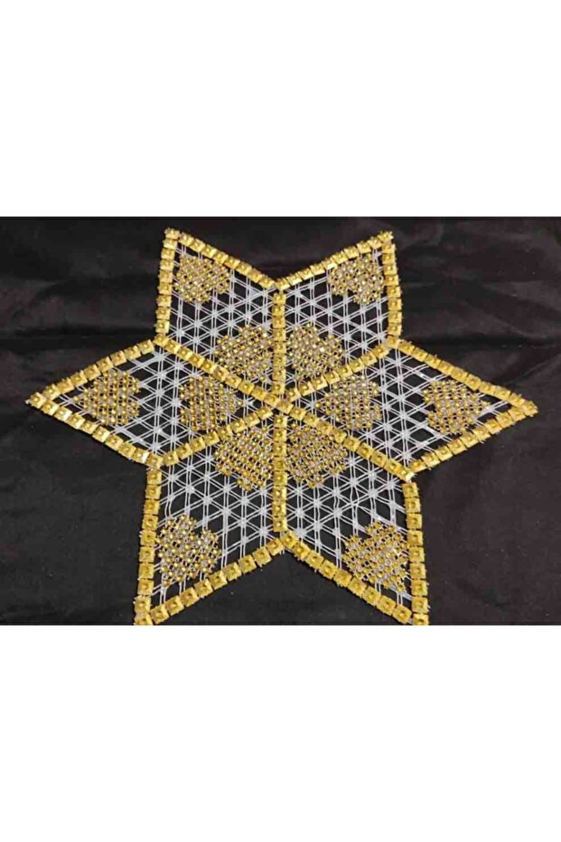 12 Pieces Beaded Star Lace Napkin - Pulley Tsrm1-12