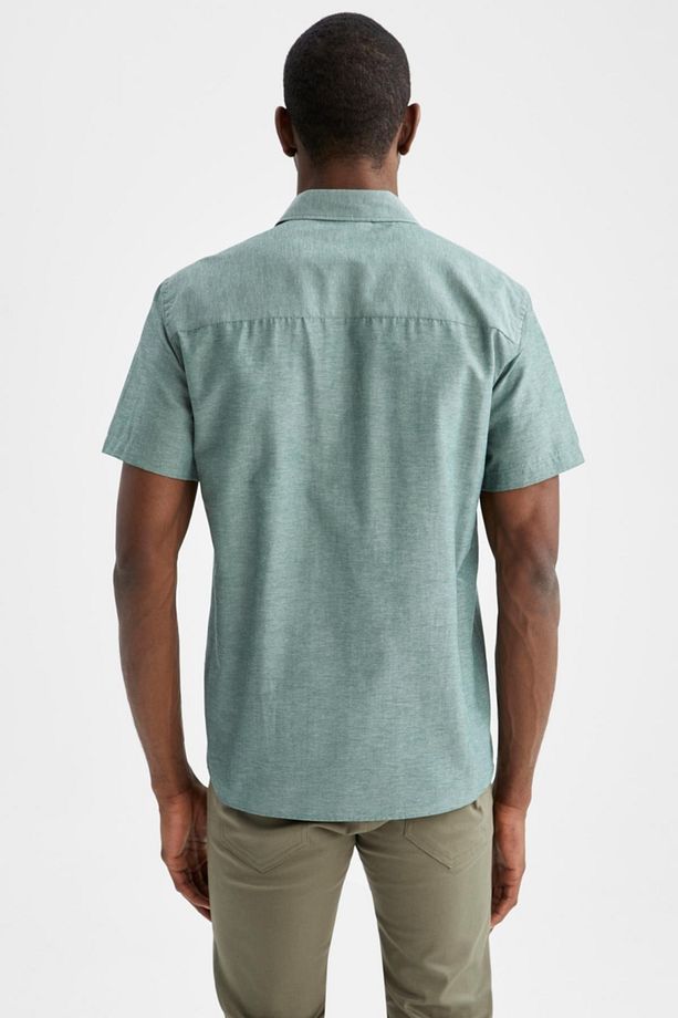 Regular Fit Polo Yaka Kısa Kollu Gömlek - 5