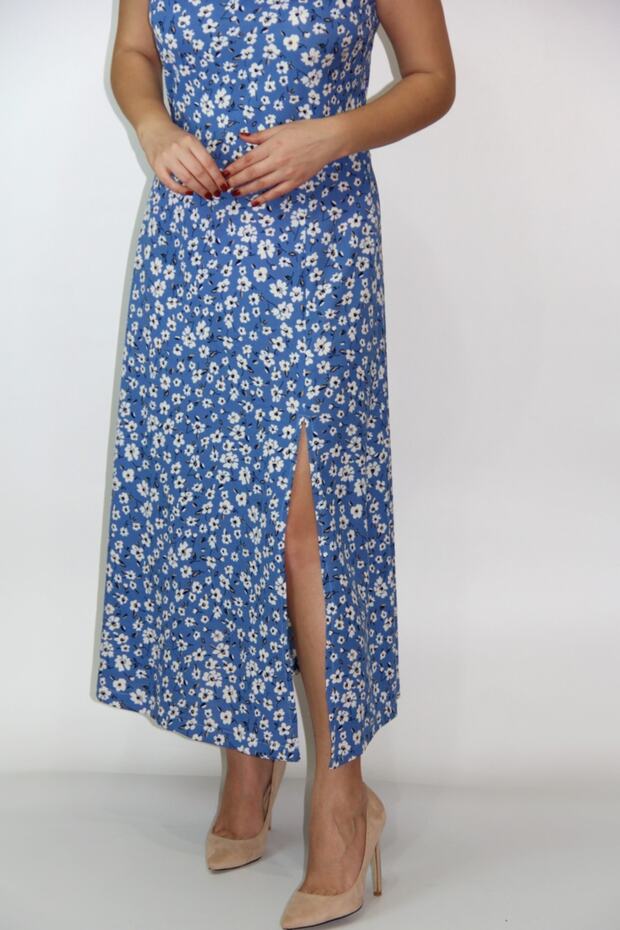 Mavi Bahar Elbise - 3