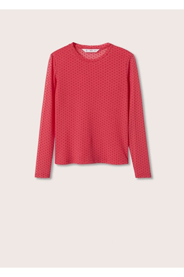 Beflocktes halbtransparentes T-Shirt - 3