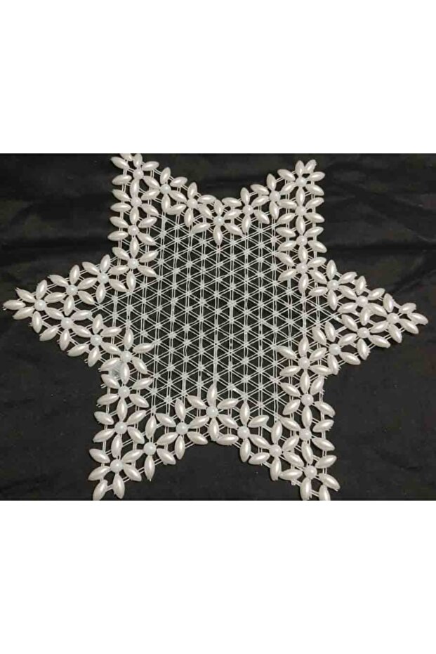 6 Pieces Pulley Beaded Star Napkin Lace Tsrm4-6