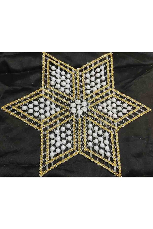 6 Pieces Beaded Star Lace Napkin - Pulley Tsrm15-6