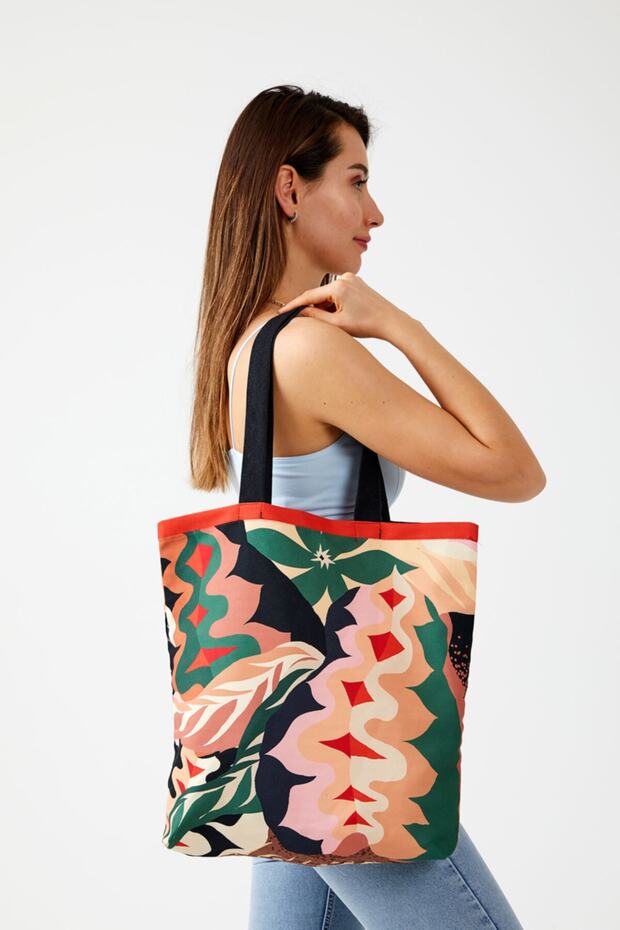 Ays Home Tropical Savana Pattern Cloth Shopping Beach Shoulder Bag