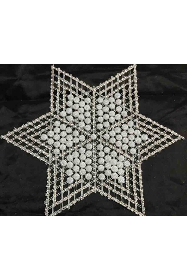 12 Pcs Pulley Handwork Beaded Star Napkin Lace Tsrm17-12