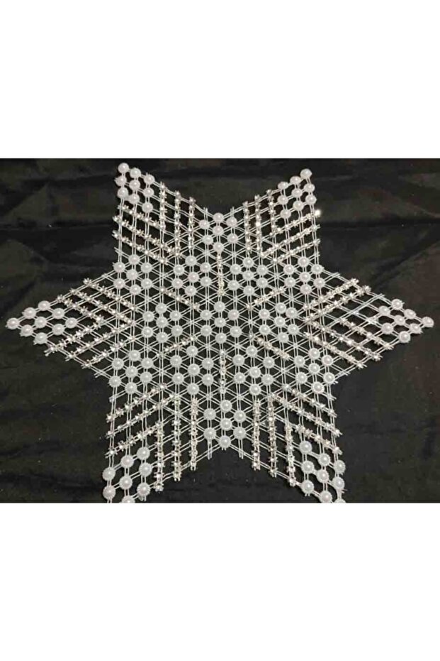 6 Pieces Pulley Work Beaded Star Napkin Lace Tsrm20-6