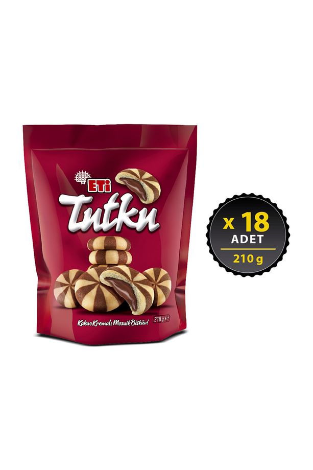 Tutku Torba Kakao Kremalı Mozaik Bisküvi 210 g x 18 Adet - 1