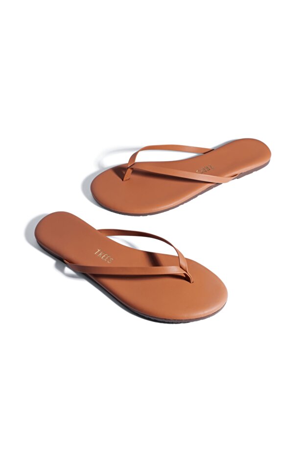 Women's Heelless Tan Color Flip Flops