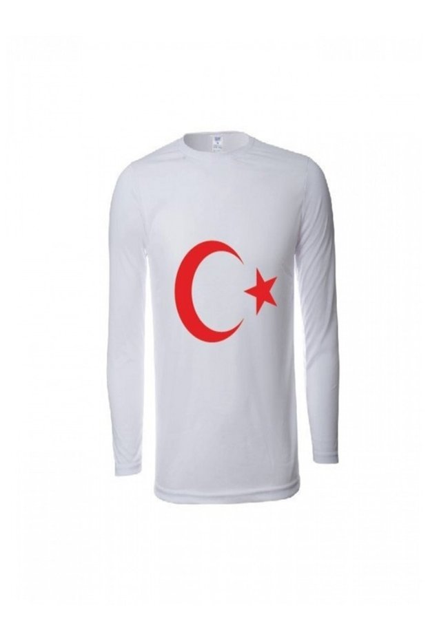 Unisex Children 23 April -29 October Show Long Sleeve Moon Star Red Printed T-shirt