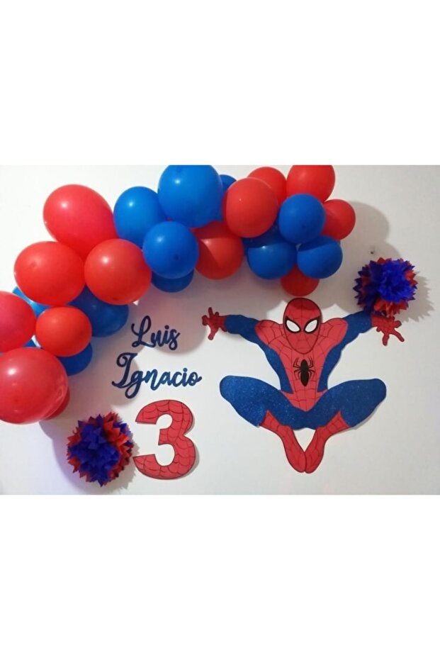 30 Spiderman Dark Blue Red Balloons