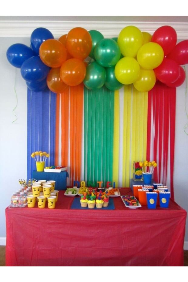 30 Balloons Navy Blue Orange Green Yellow Red