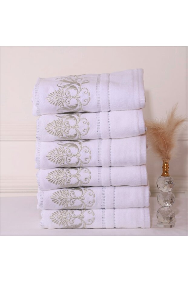 Seda Glitter Embroidered 50*90 Towel Set of 6