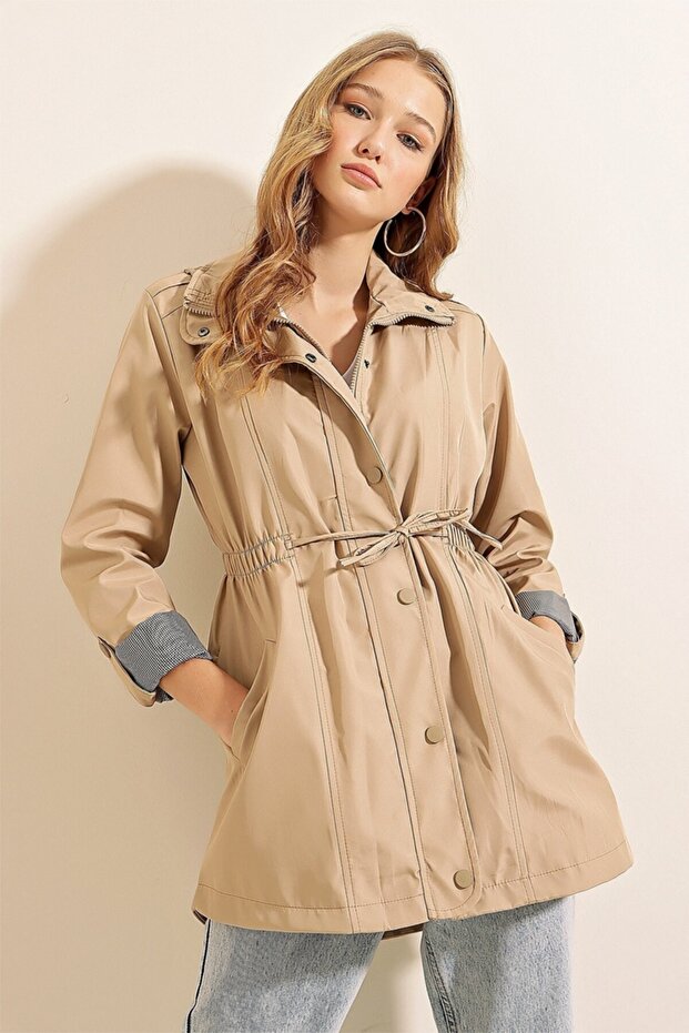 Tight Waist Trench Jeans