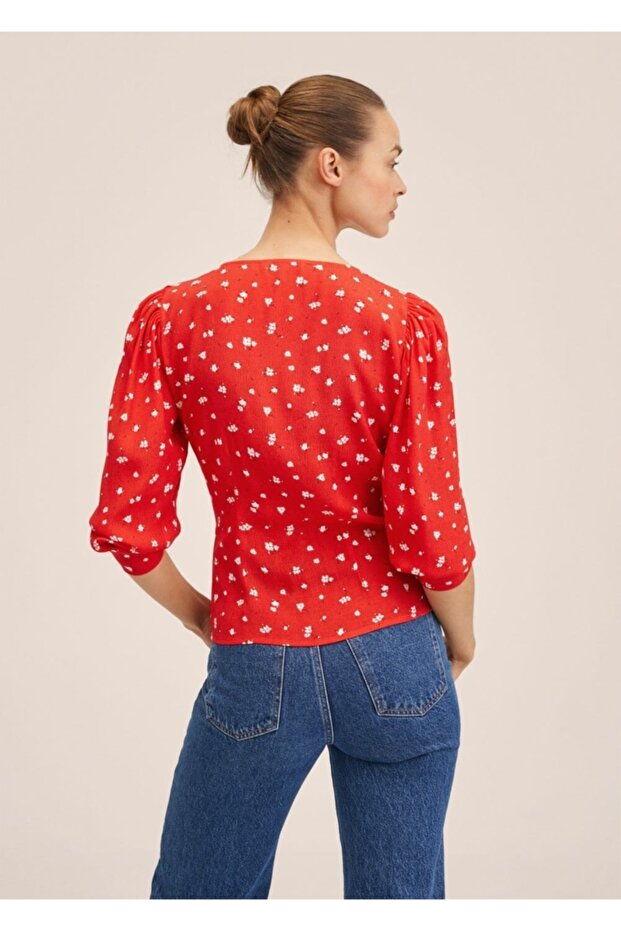 Düğmeli Anvelop Bluz - 4