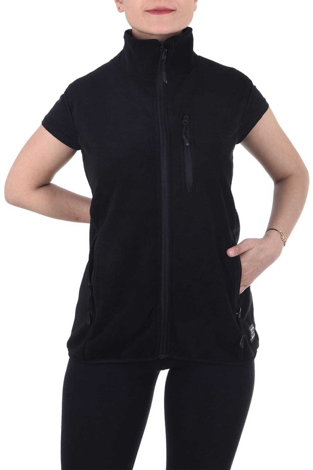 Women's Black Sports Fleece Vest