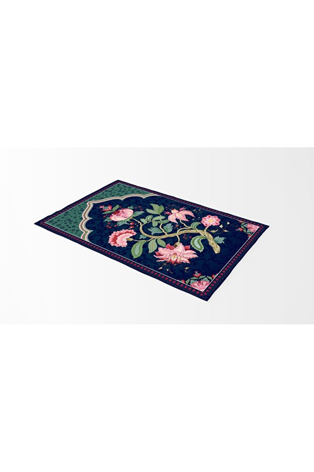 Dowry Gift Navy Blue Thick and Soft Prayer Rug Mktnmz-008