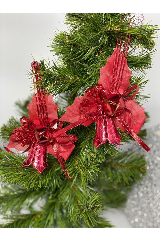 New Year's Christmas Flower Special Luxury Flower Ornament with Red Bell and Bells